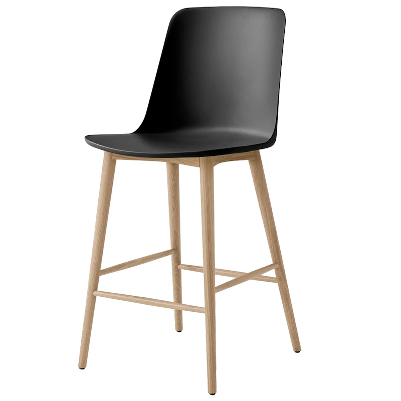 Rely HW128 Högt Ryggstöd 65 cm, Lackerad Ek / Svart