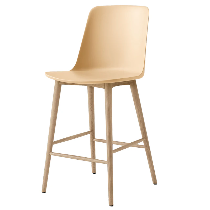 Rely HW128 Högt Ryggstöd 65 cm, Lackerad Ek / Beige Sand