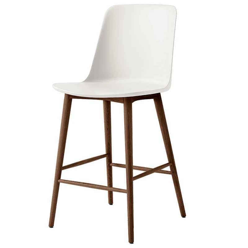 Rely HW128 Högt Ryggstöd 65 cm, Lackerad Valnöt / Vit