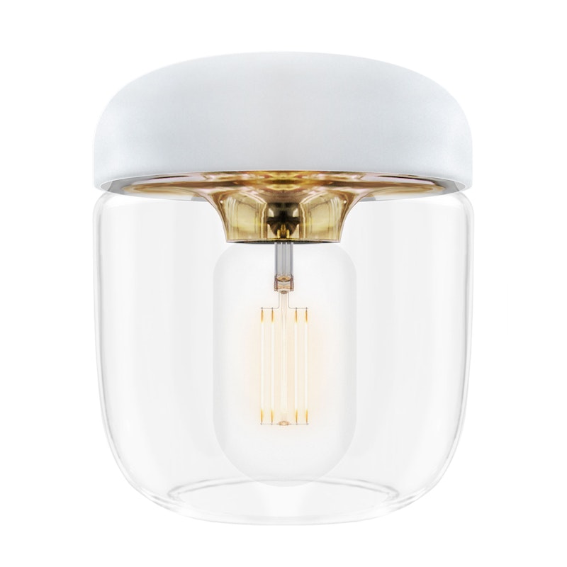 Acorn Lampskärm, Vit / Mässing