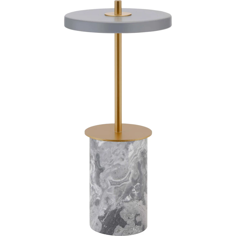 Asteria Move Mini Bordslampa Portabel, Grå Marmor / Mässing
