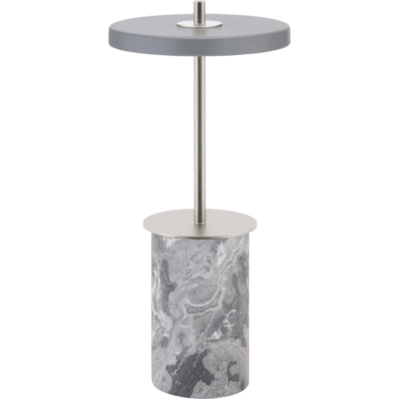 Asteria Move Mini Bordslampa Portabel, Grå Marmor / Stål