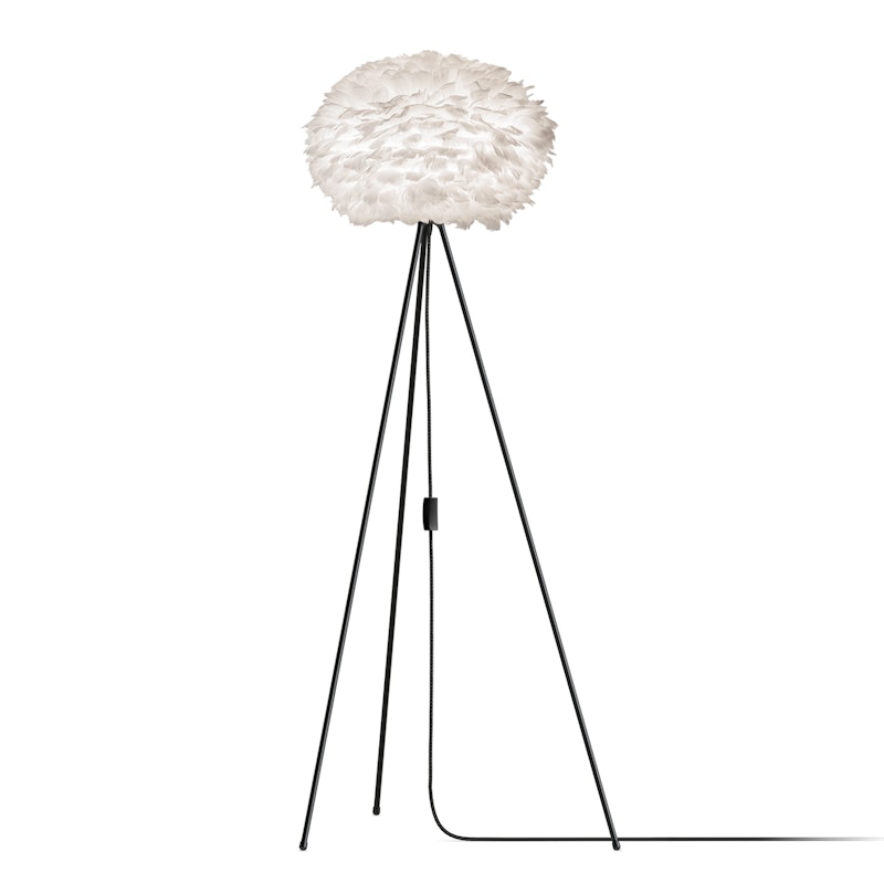 Eos Golvlampa Medium Ø45 cm, Vit/Svart