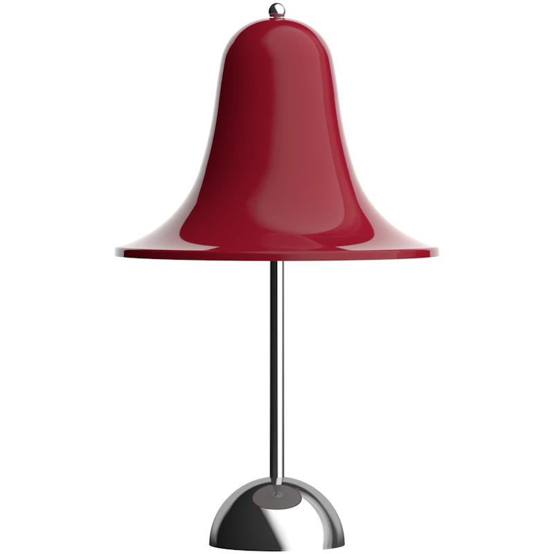 Pantop Bordslampa Portabel Ø18, Krom / Cherry Red