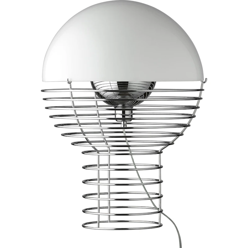 Wire Bordslampa 40 cm, Krom / Vit