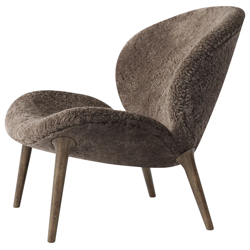 Lodge Fåtölj Låg Rygg, Mörk Ek / Curly 07 Umber