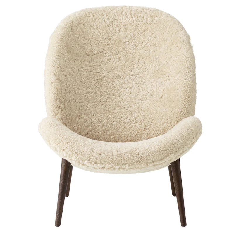 Lodge Loungestol Mörk Ek / Curly 09, Off-White