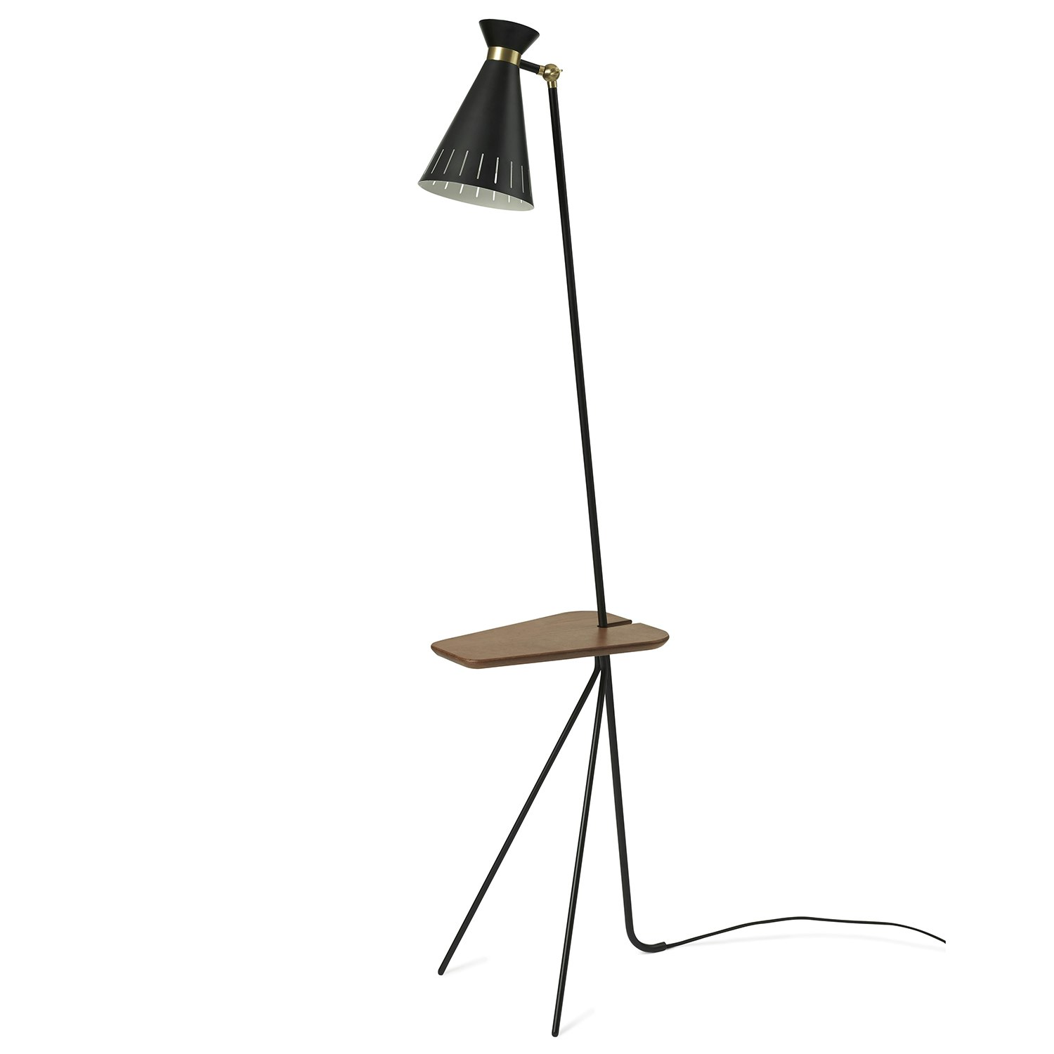 Warm Nordic Cone Golvlampa Med Bord Black Noir - Golvlampor Ek Svart - 40200040190