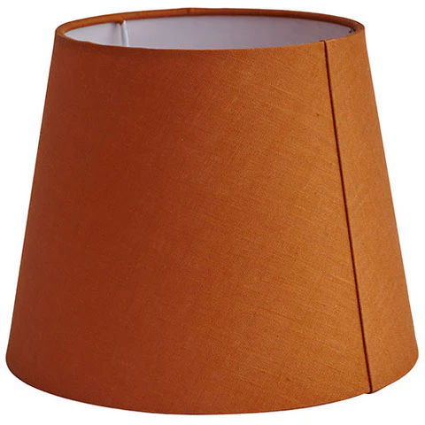 Watt & Veke Basic 20 Lampsk&auml;rm Rak Burnt Orange - Lampsk&auml;rmar Linne Burnt Orange - B20/23/26