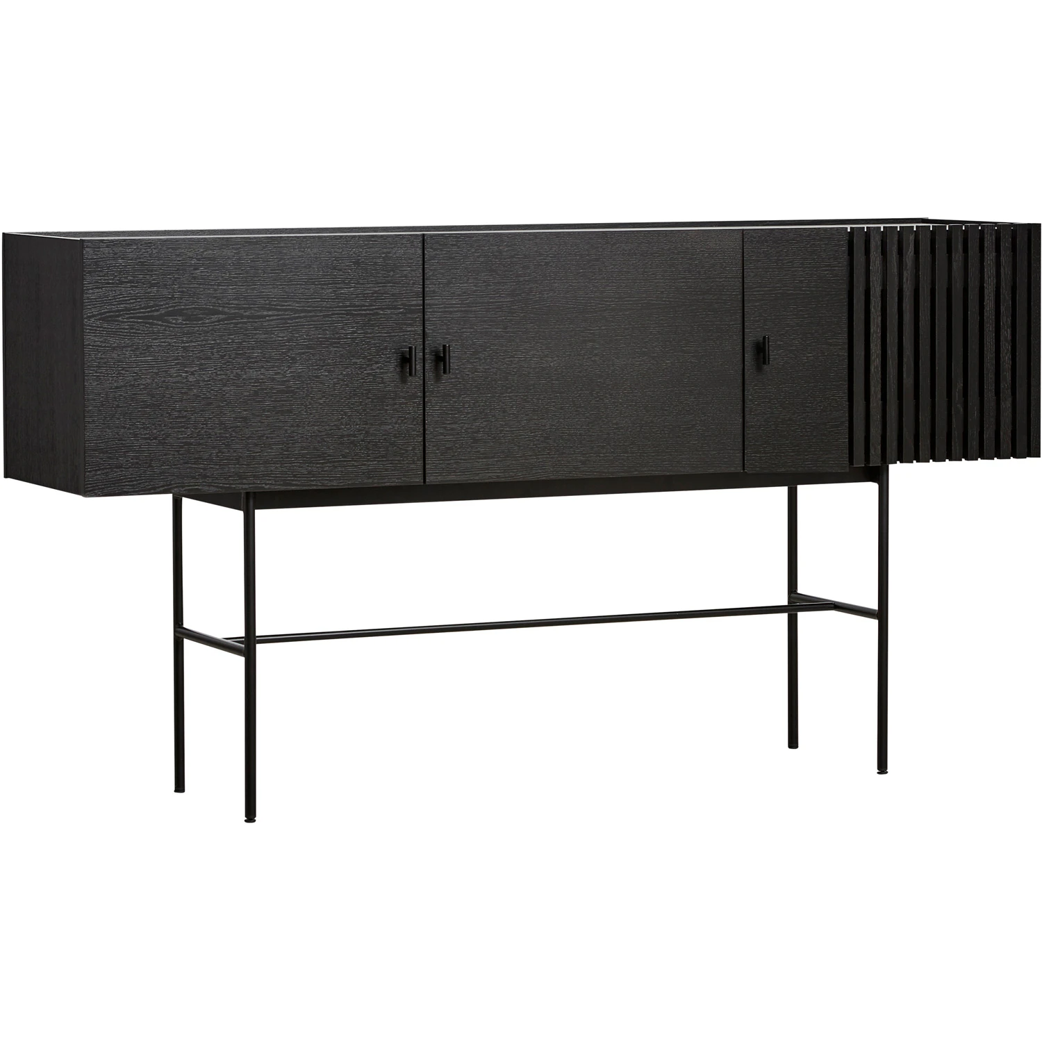 Woud Array Sideboard 180 Cm Svartm&aring;lad Ek - Sk&auml;nkar & sideboards Ekfan&eacute;r Svartm&aring;lad Ek - 120418
